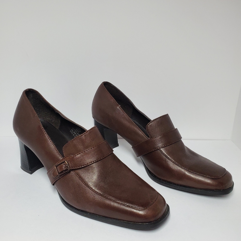 Marine Leather Loafer mid heel